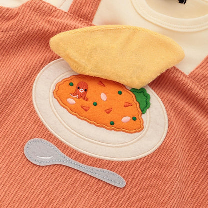 蛋包飯圖案 長袖 連體衣