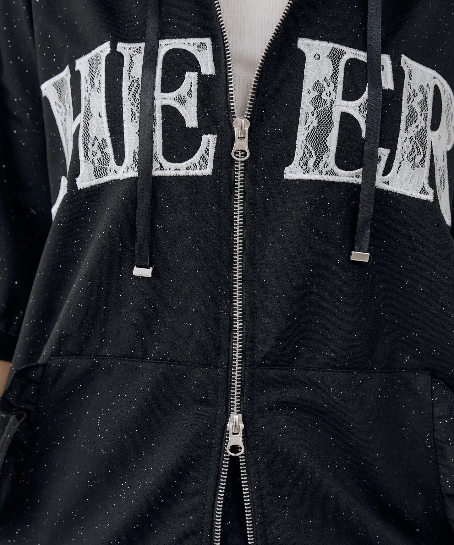 【continuer】Logo荷葉邊連帽衛衣