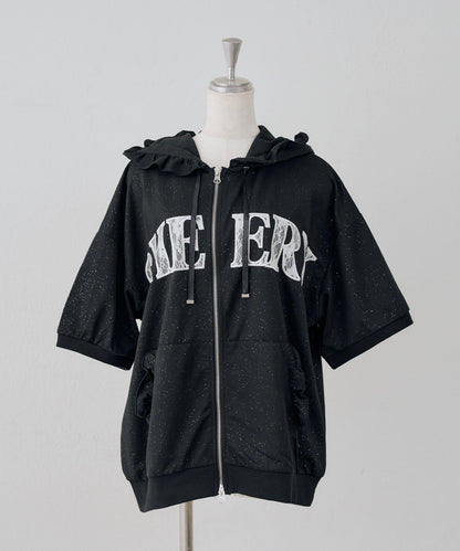 【continuer】Logo荷葉邊連帽衛衣