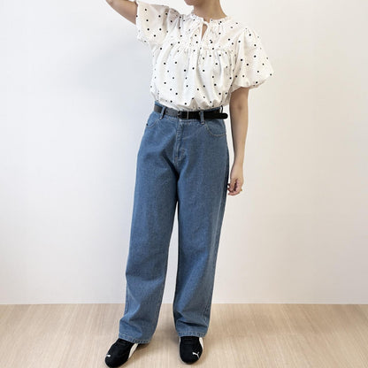 泡泡袖褶皺襯衫