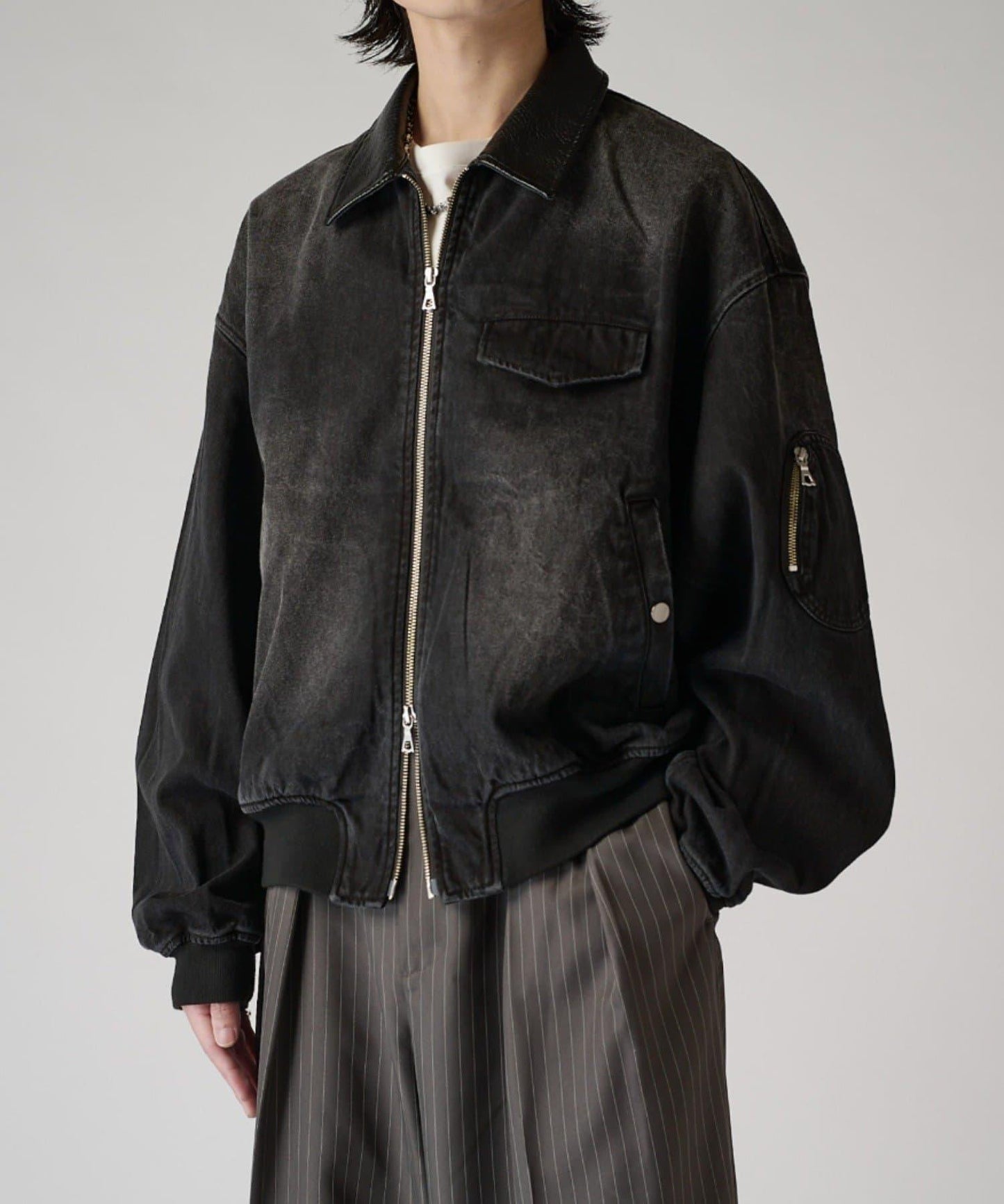 牛仔 MA-1 夾克
