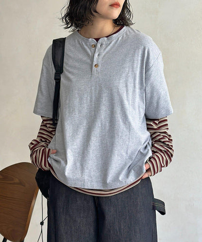 【2件套】條紋長袖T恤套裝
