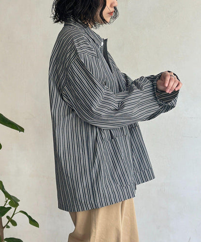 條紋襯衫式外套