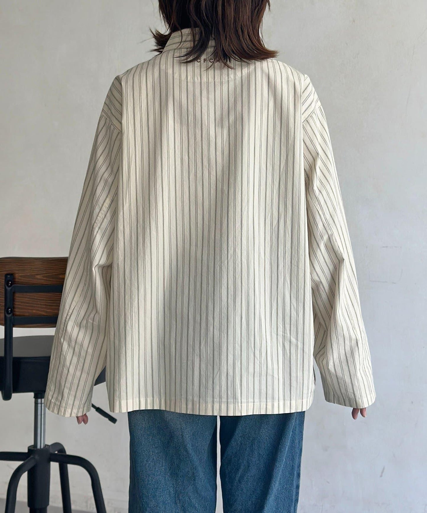 條紋襯衫式外套