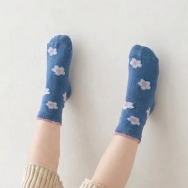 兒童花朵印花船襪