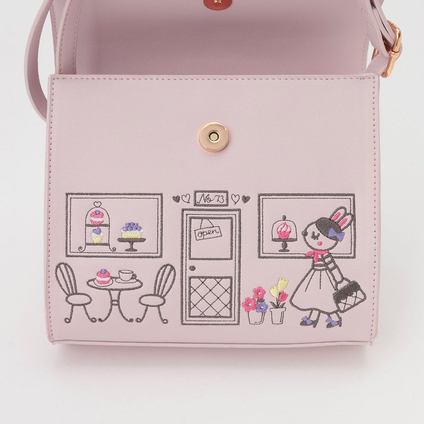 房屋造型咖啡刺繡斜挎包