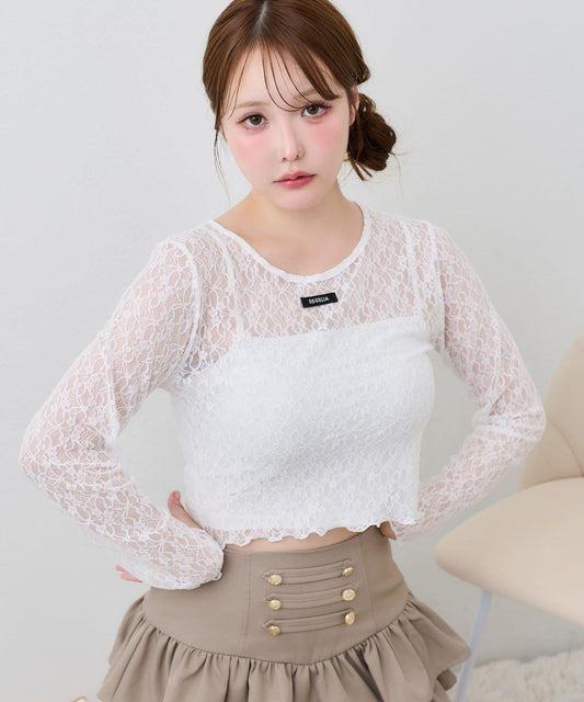 蕾絲上衣 附胸針