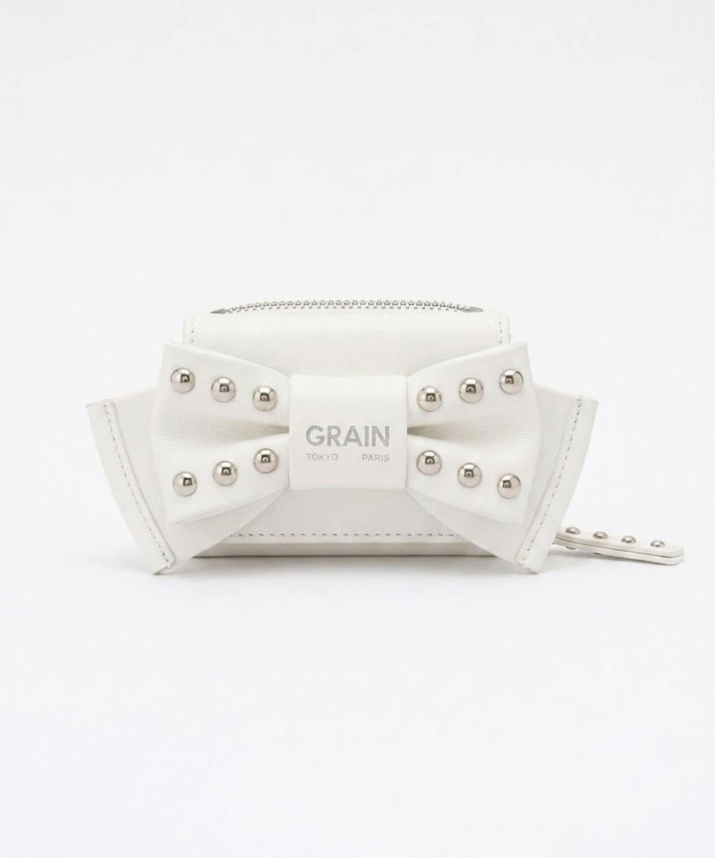 GRAIN 三折鉚釘蝴蝶結錢包