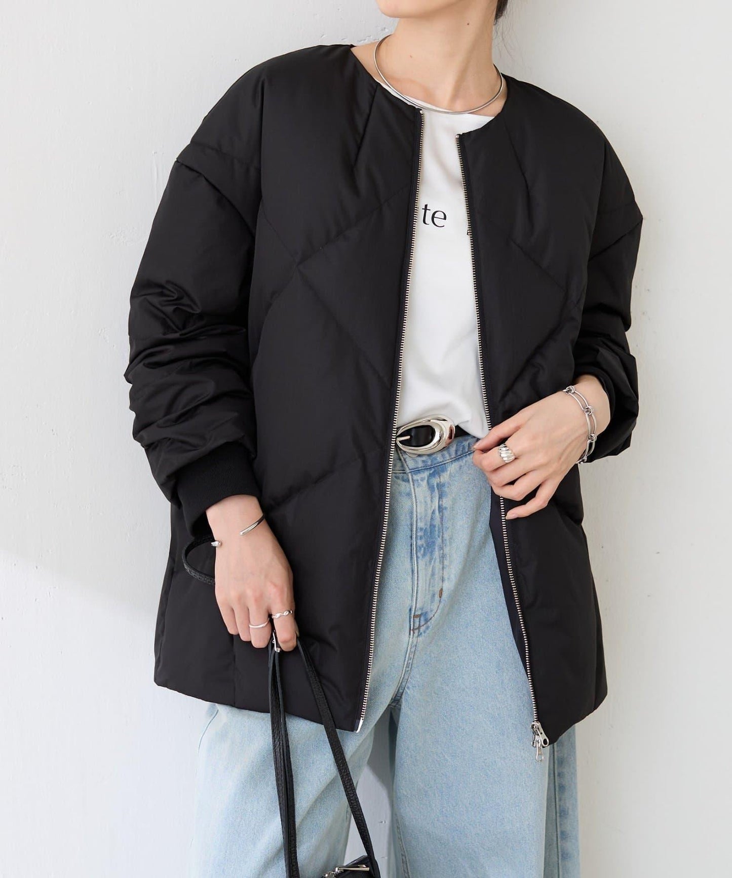 TAION聯名款 無領帶圍巾羽絨服