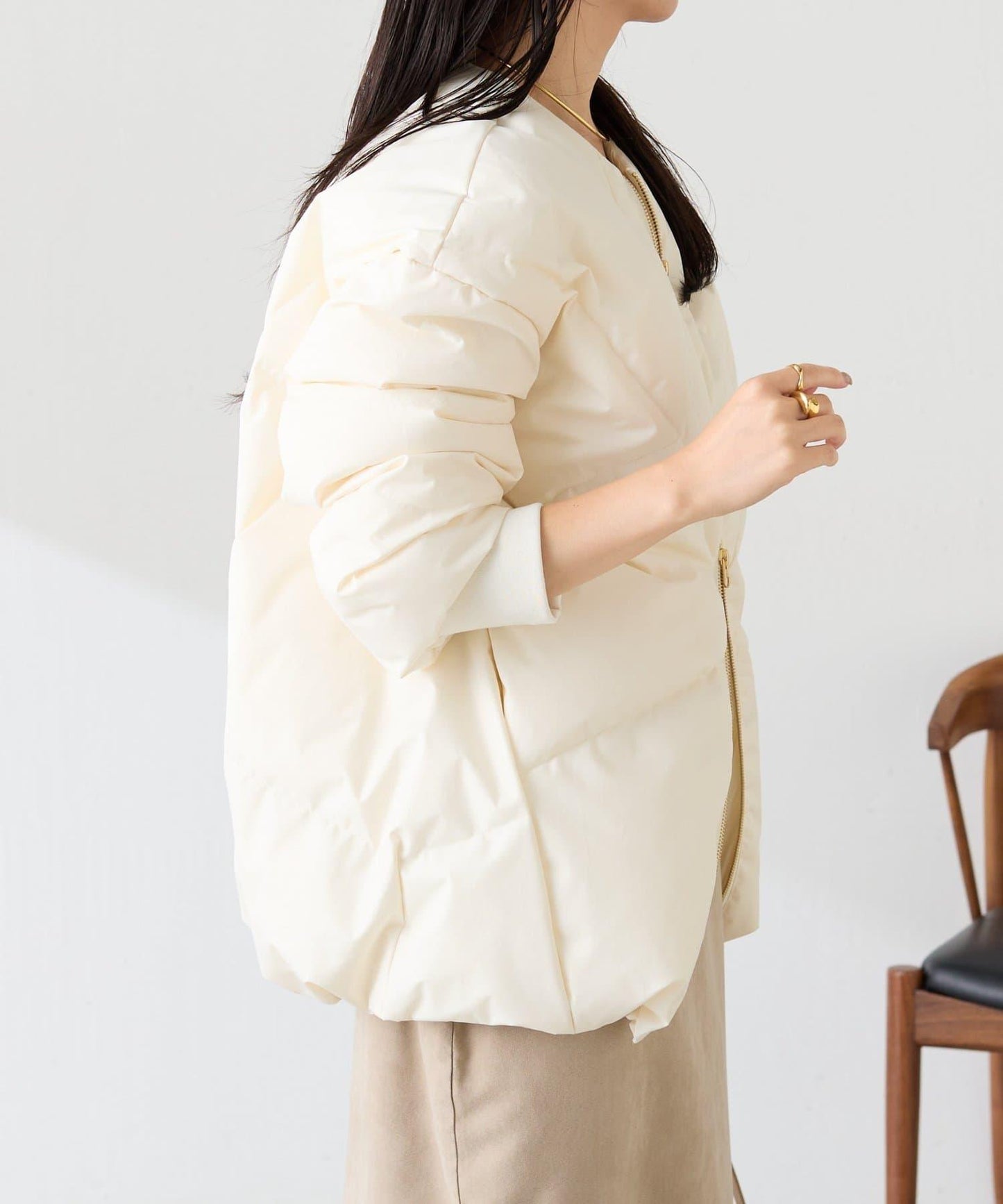 TAION聯名款 無領帶圍巾羽絨服