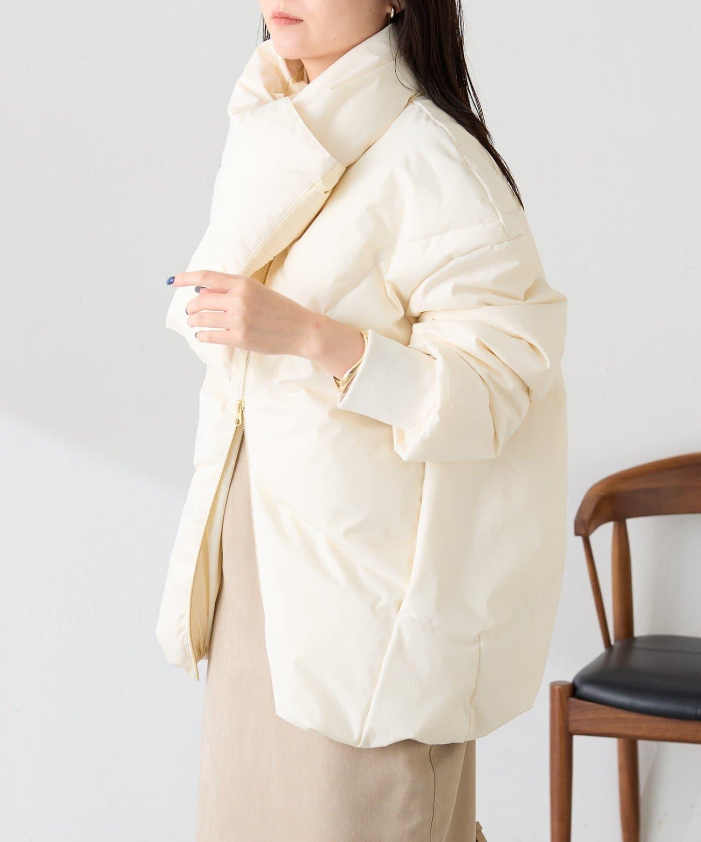 TAION聯名款 無領帶圍巾羽絨服