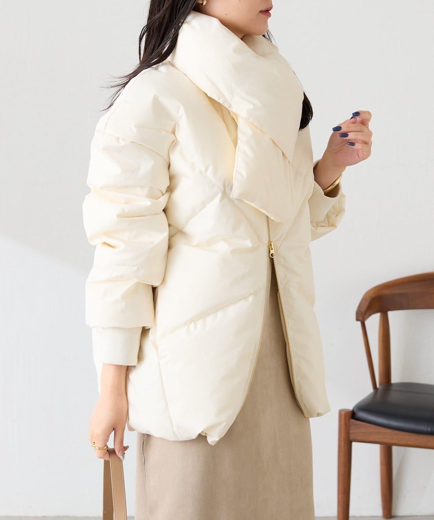 TAION聯名款 無領帶圍巾羽絨服