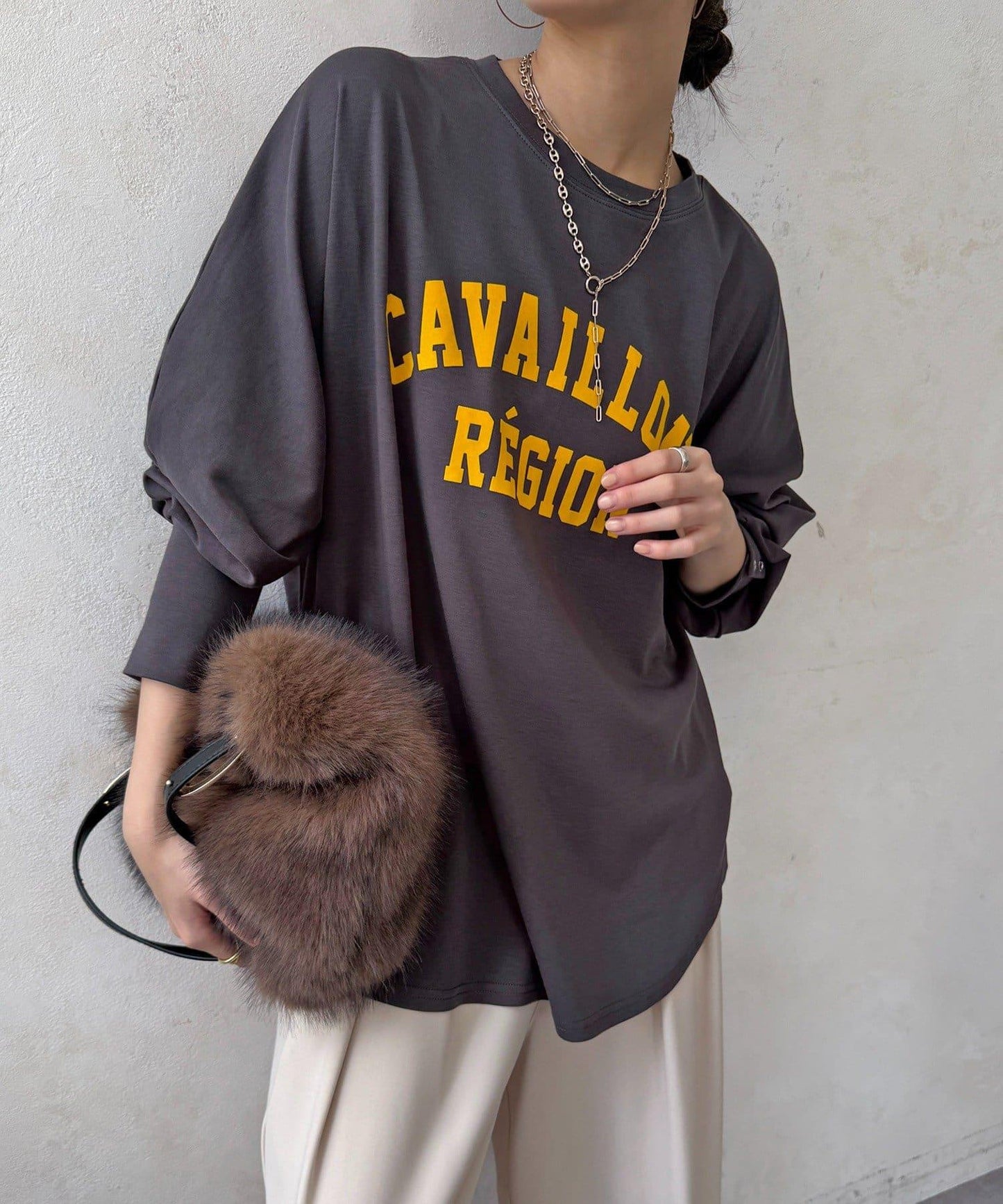 CAVAILLON REGION 蝙蝠袖印花長袖T恤