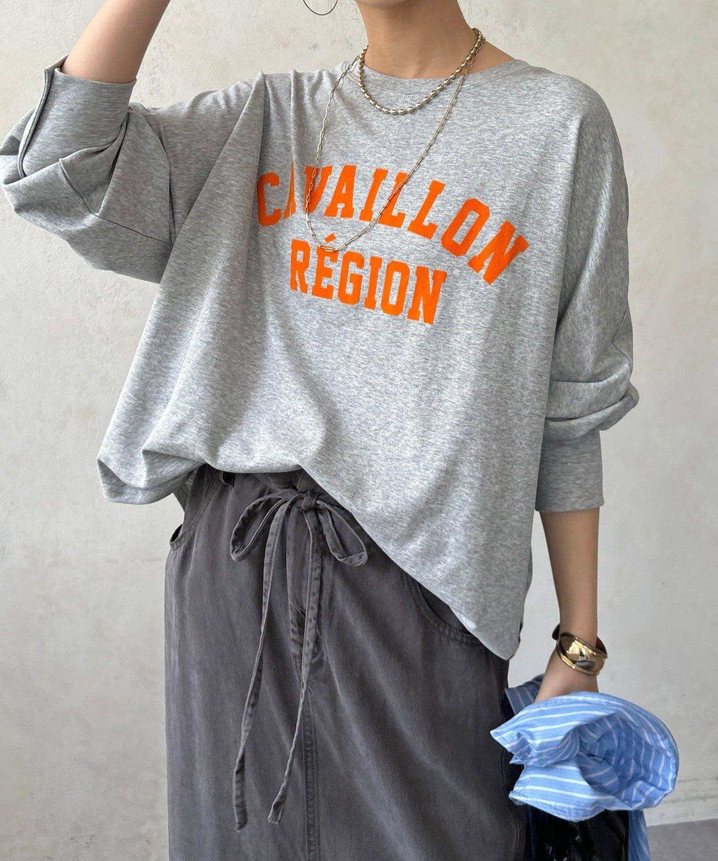 CAVAILLON REGION 蝙蝠袖印花長袖T恤