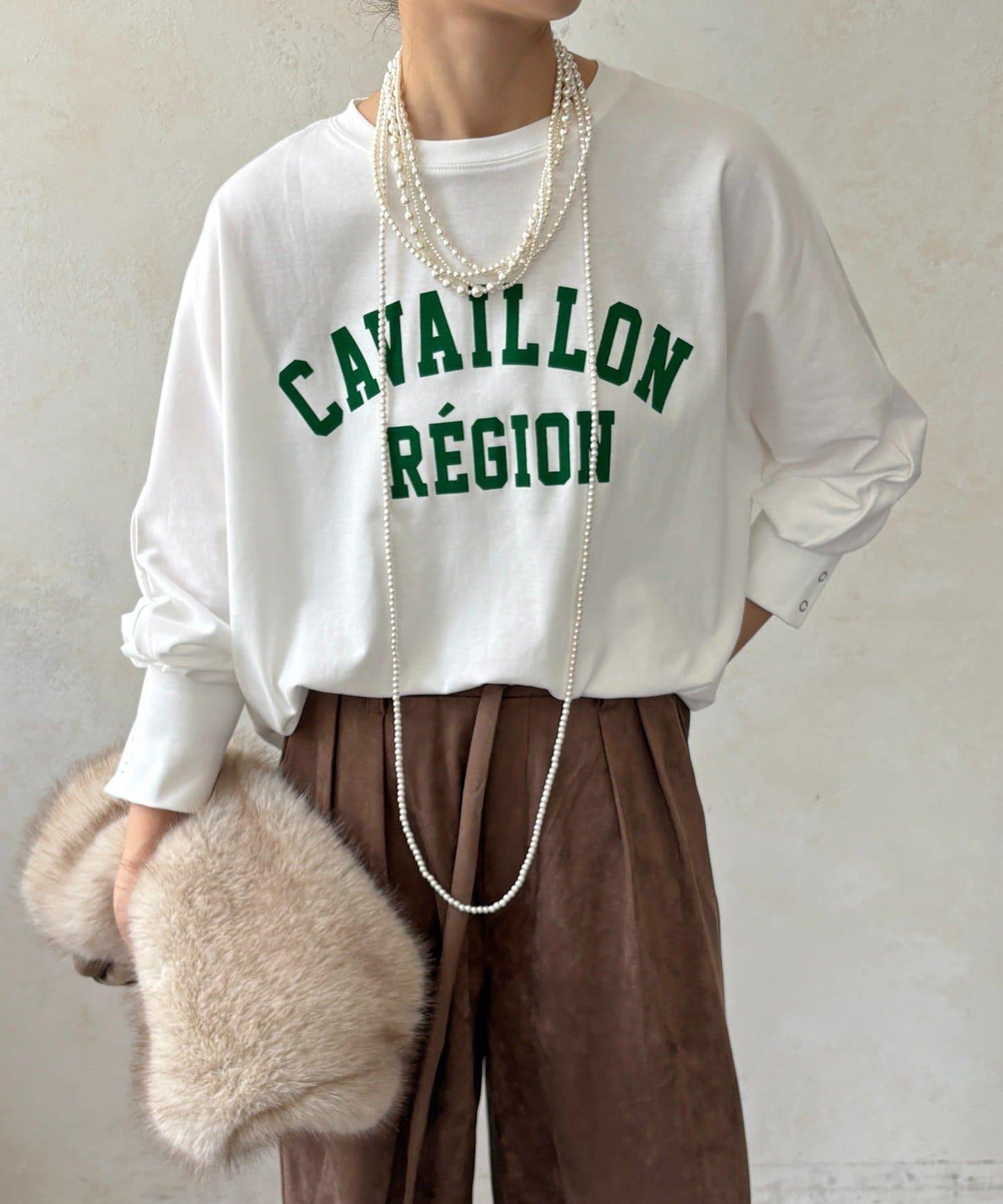 CAVAILLON REGION 蝙蝠袖印花長袖T恤