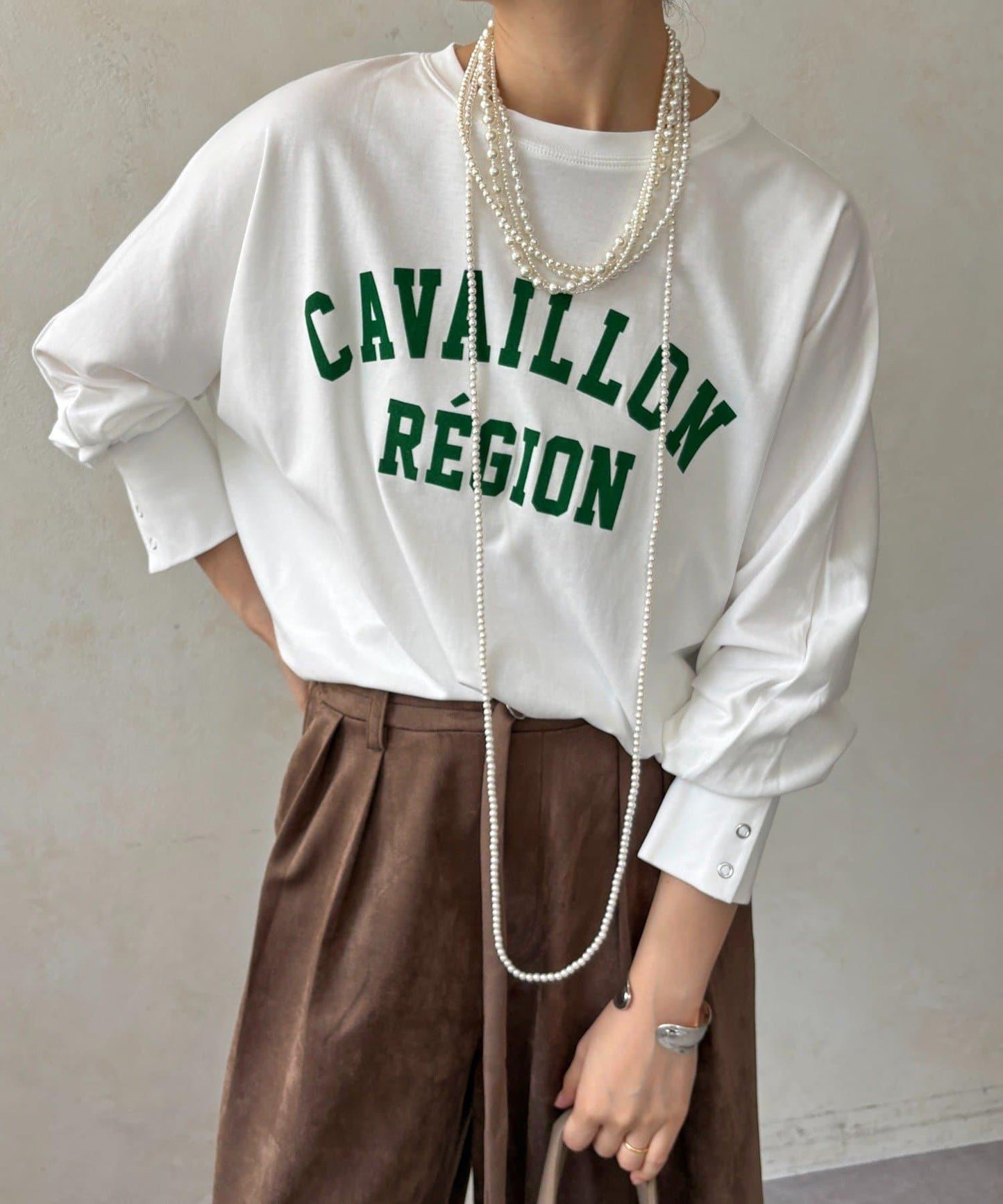 CAVAILLON REGION 蝙蝠袖印花長袖T恤