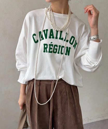 CAVAILLON REGION 蝙蝠袖印花長袖T恤