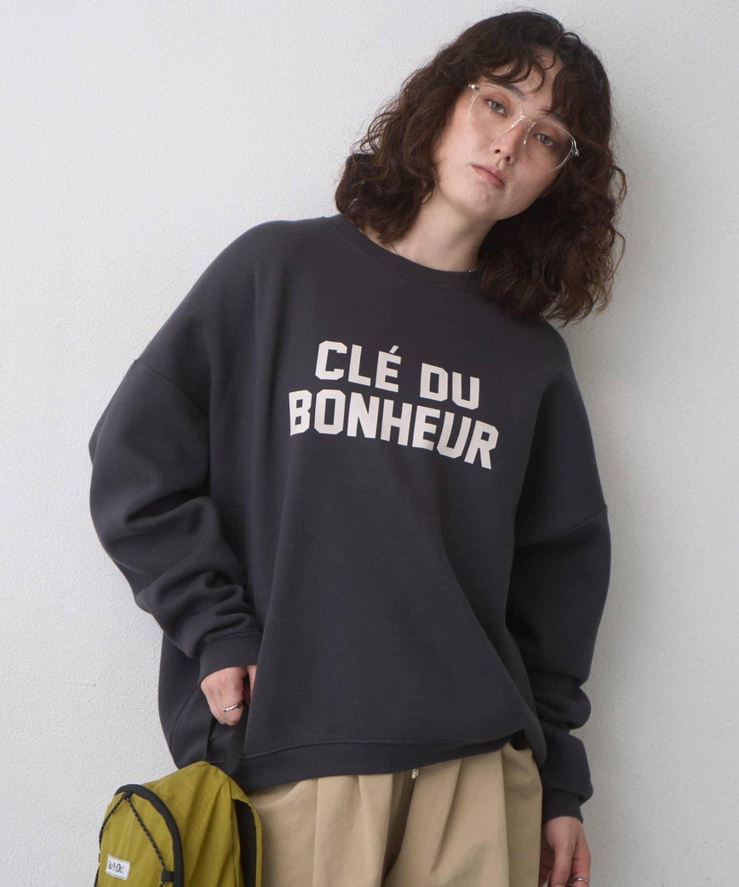 CLE'DU 寬鬆加絨Logo衛衣