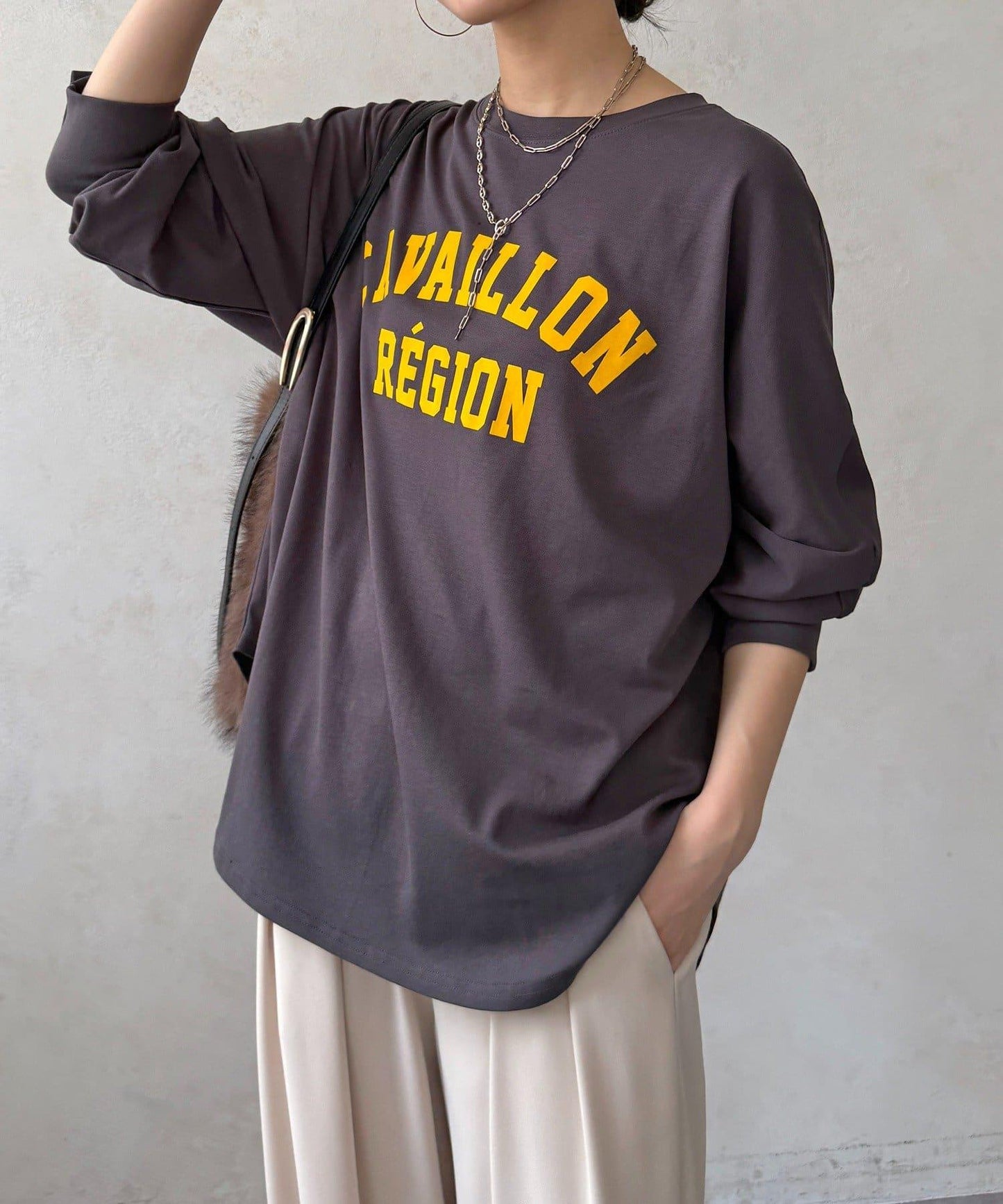 CAVAILLON REGION 蝙蝠袖印花長袖T恤