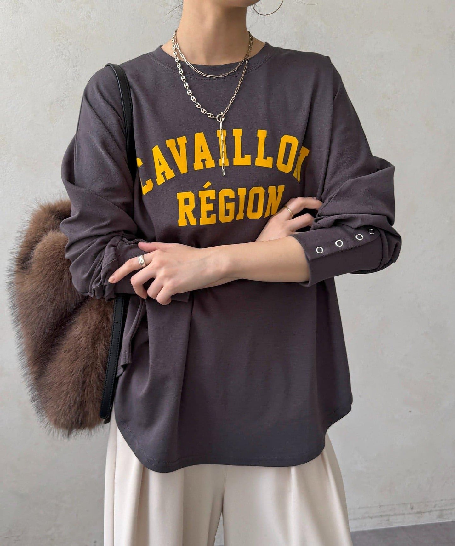 CAVAILLON REGION 蝙蝠袖印花長袖T恤