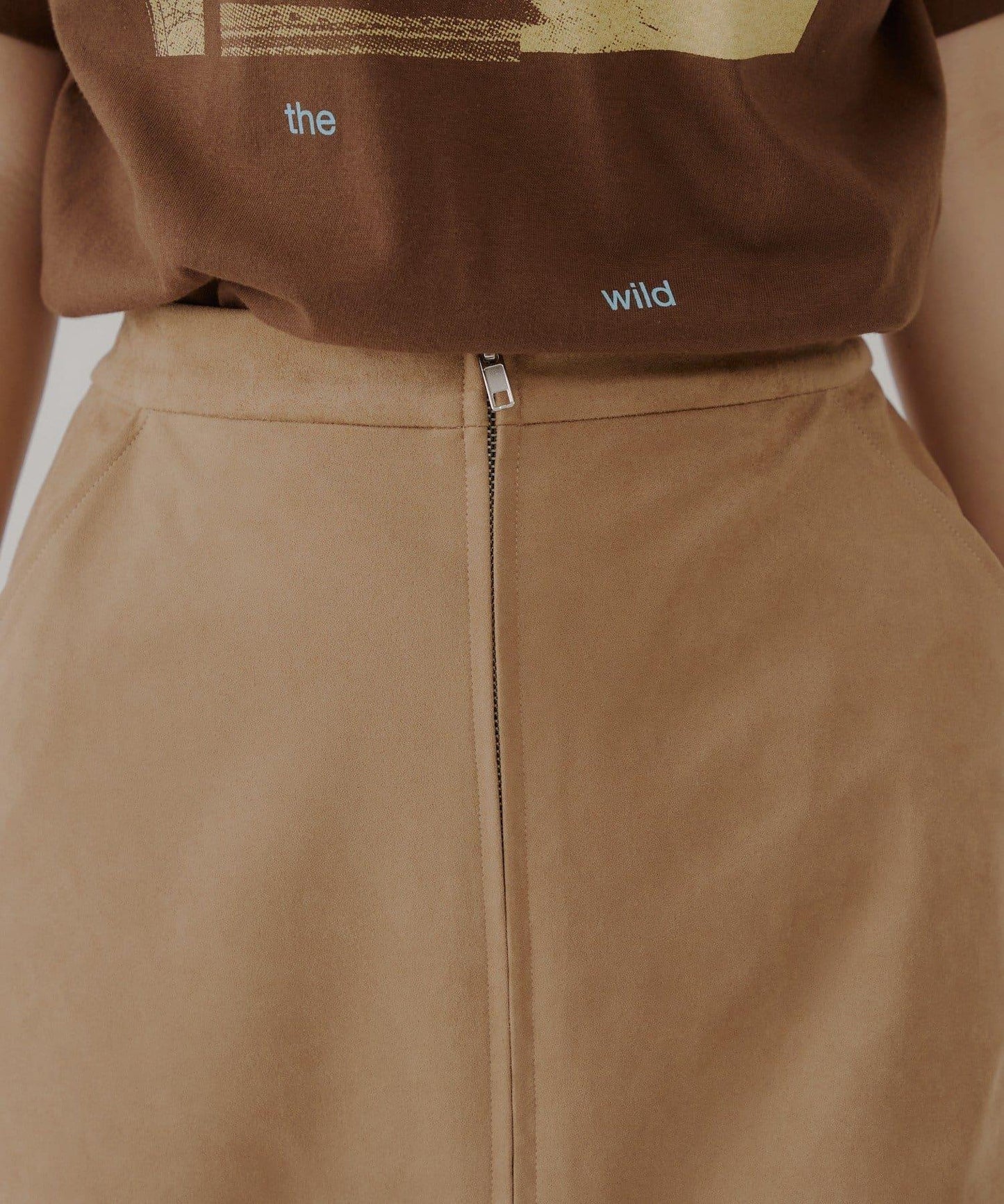 WHIMSIC 純素皮革中長半身裙