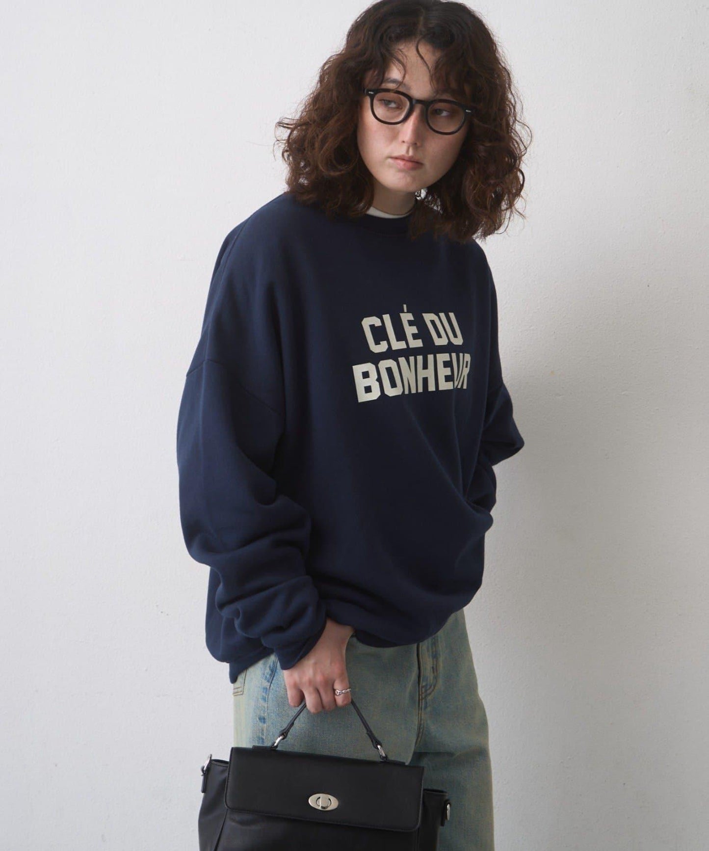 CLE'DU 寬鬆加絨Logo衛衣
