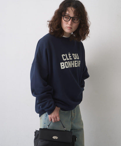 CLE'DU 寬鬆加絨Logo衛衣