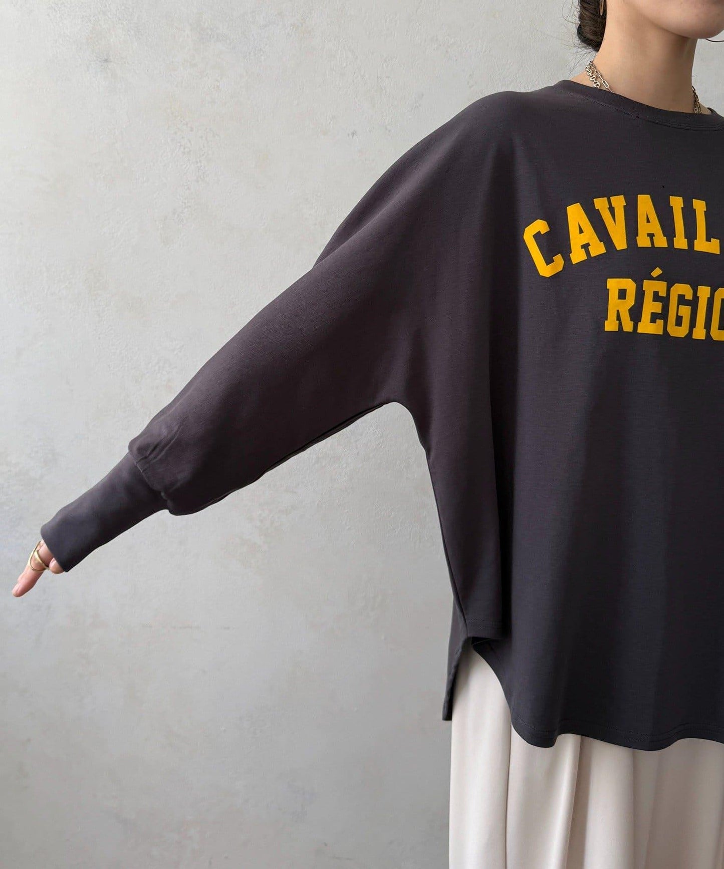 CAVAILLON REGION 蝙蝠袖印花長袖T恤