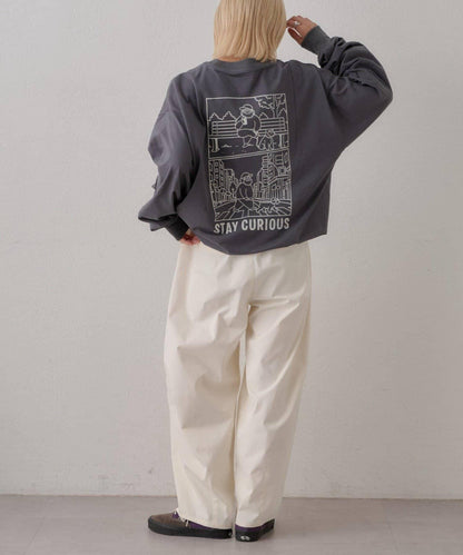 【DOG&OJISAN】單點刺繡長袖T恤