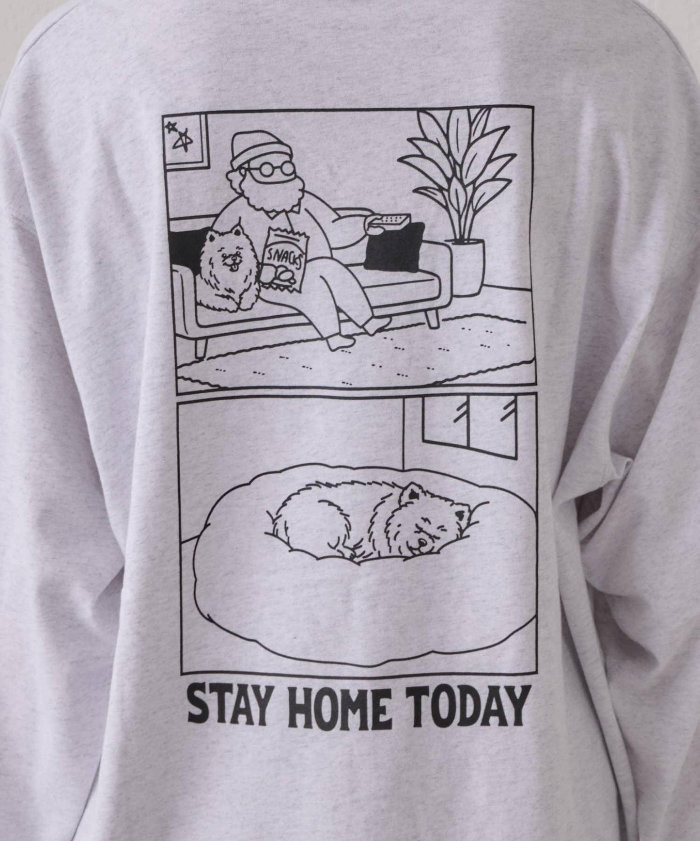 【DOG&OJISAN】單點刺繡長袖T恤