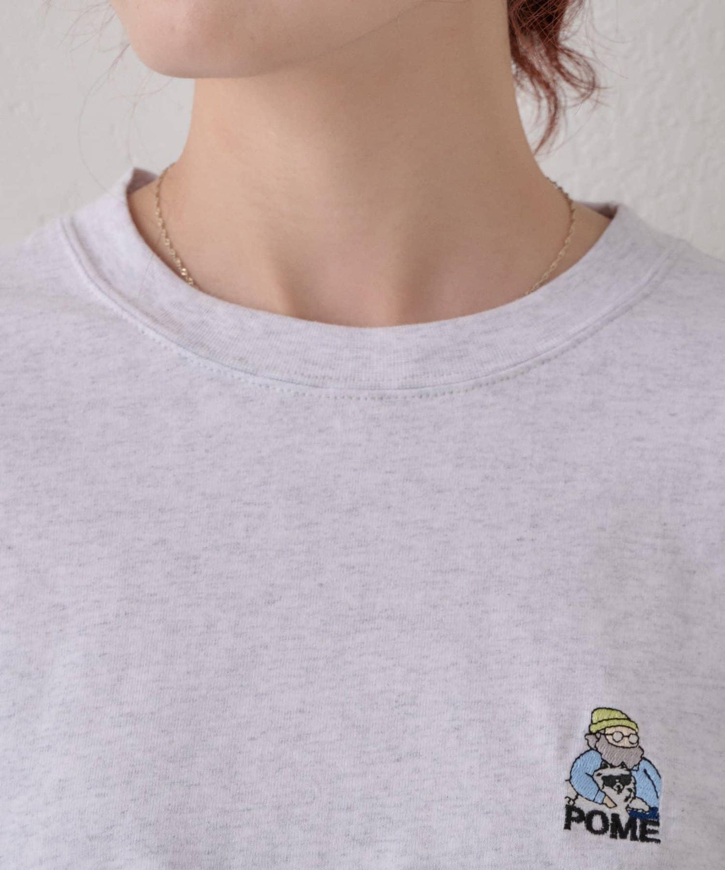 【DOG&OJISAN】單點刺繡長袖T恤