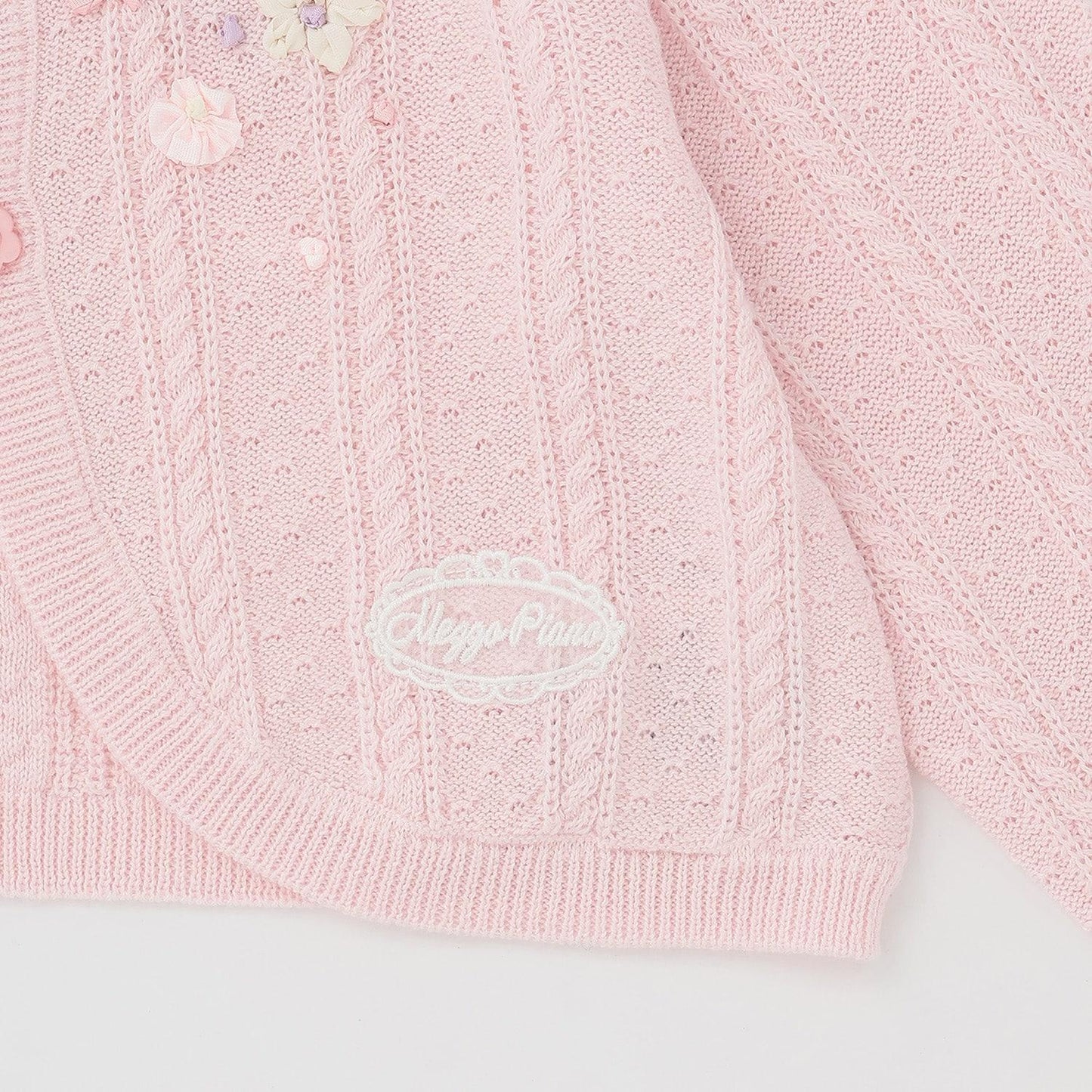 蝴蝶結刺繡針織開衫