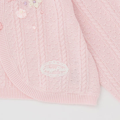 蝴蝶結刺繡針織開衫