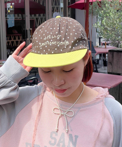 HELLO.SANFRANCISCO 星星印花雙色Logo棒球帽
