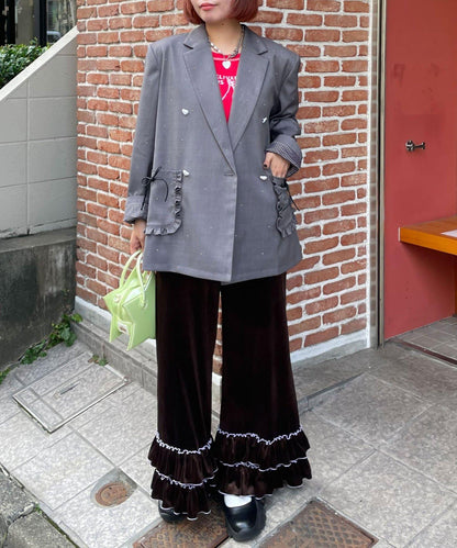 HELLO.SANFRANCISCO 鉚釘拼色寬鬆夾克