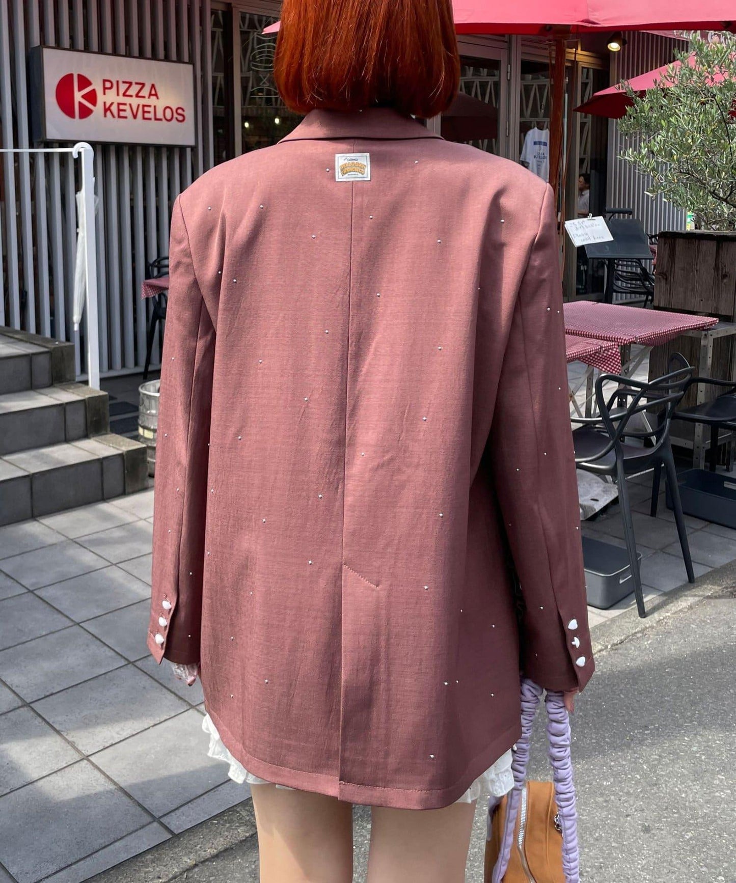 HELLO.SANFRANCISCO 鉚釘拼色寬鬆夾克