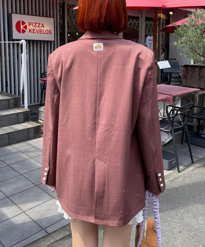 HELLO.SANFRANCISCO 鉚釘拼色寬鬆夾克
