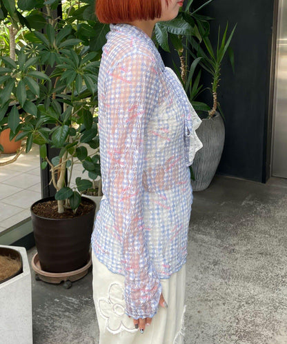 HELLO.SANFRANCISCO 蕾絲拼接蝴蝶結繫帶T恤