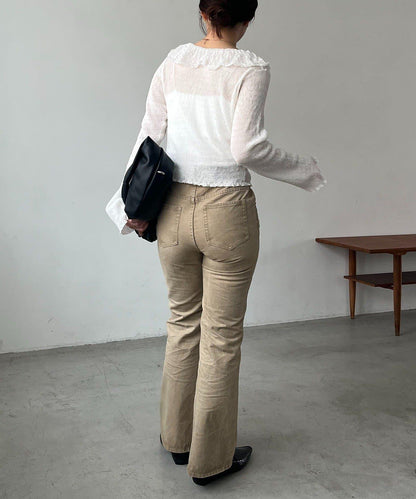 蕾絲荷葉邊針織開衫