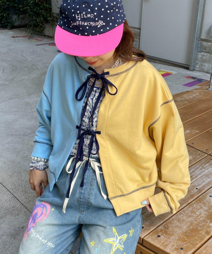 HELLO.SANFRANCISCO 2WAY撞色蝴蝶結衛衣
