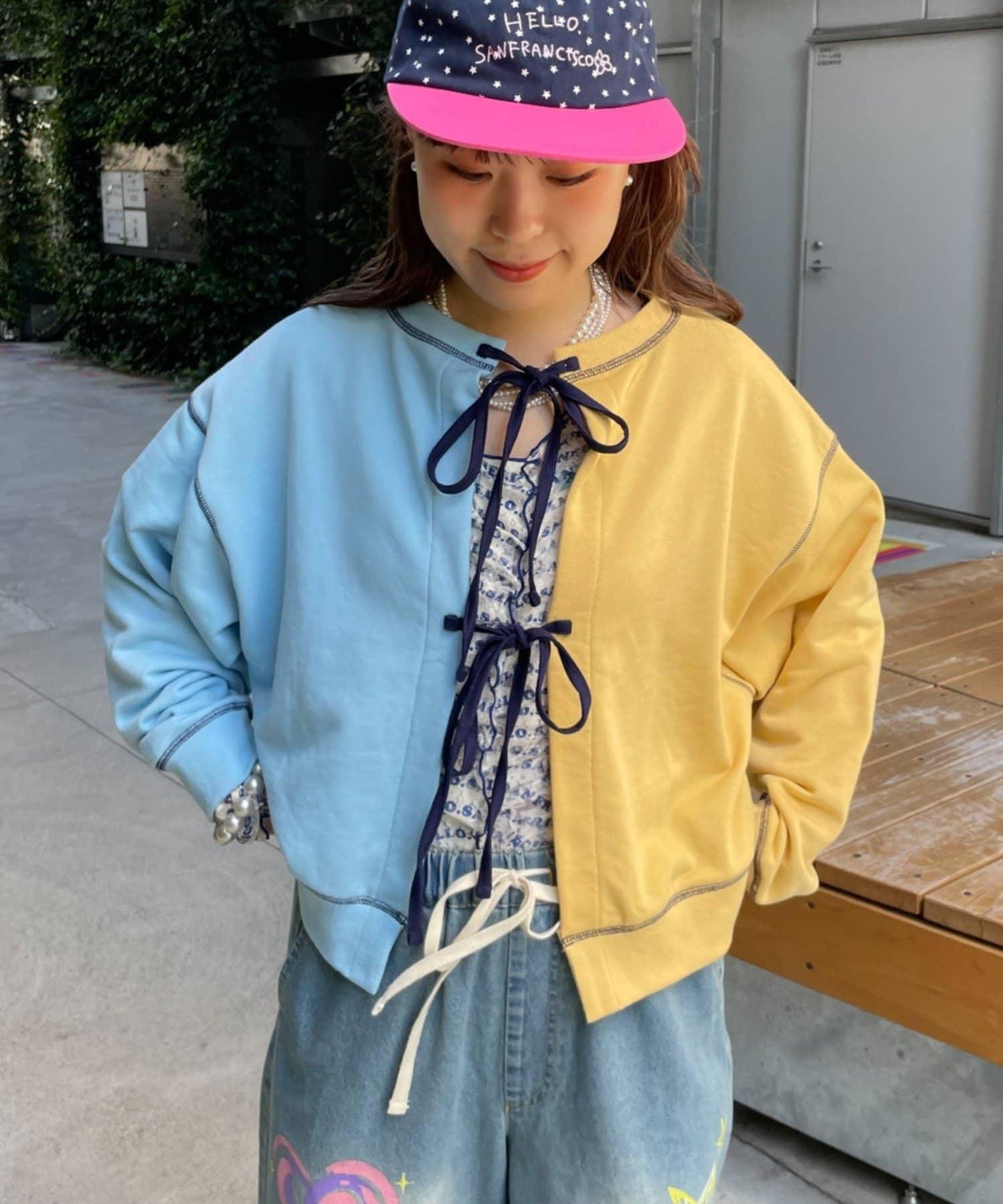 HELLO.SANFRANCISCO 2WAY撞色蝴蝶結衛衣