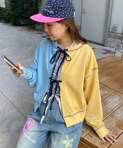 HELLO.SANFRANCISCO 2WAY撞色蝴蝶結衛衣