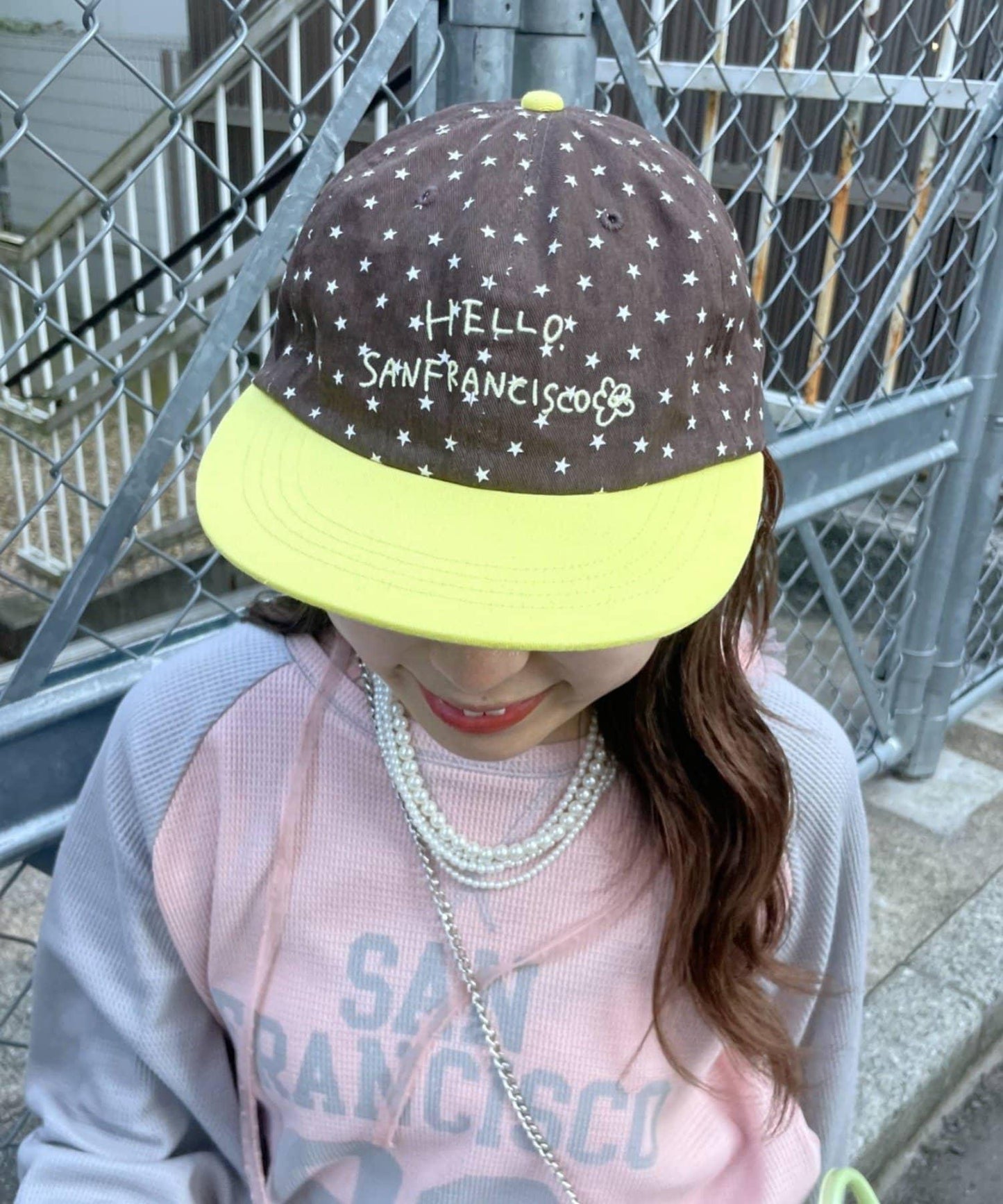 HELLO.SANFRANCISCO 星星印花雙色Logo棒球帽