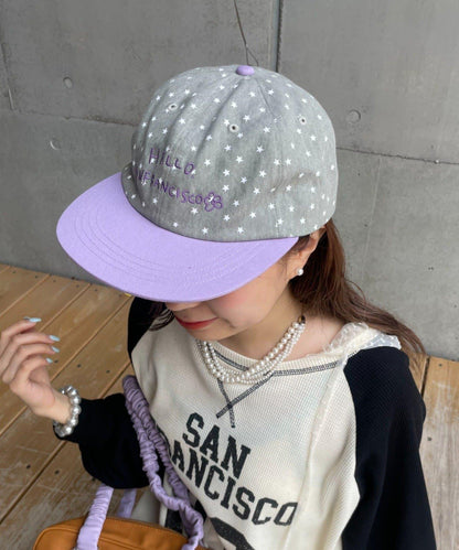 HELLO.SANFRANCISCO 星星印花雙色Logo棒球帽