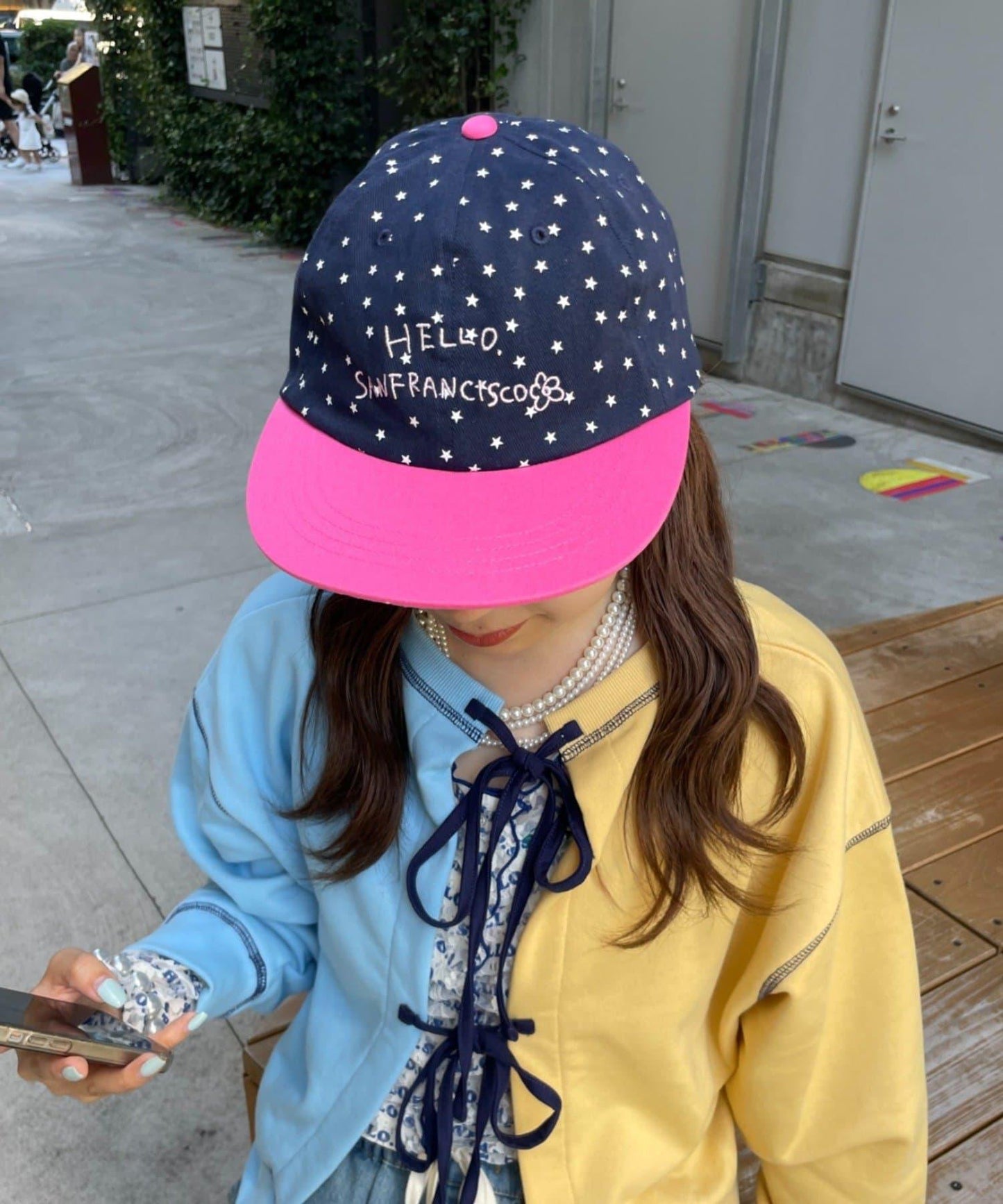 HELLO.SANFRANCISCO 星星印花雙色Logo棒球帽
