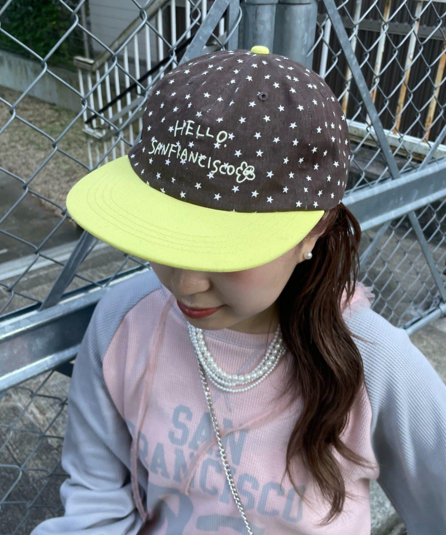 HELLO.SANFRANCISCO 星星印花雙色Logo棒球帽