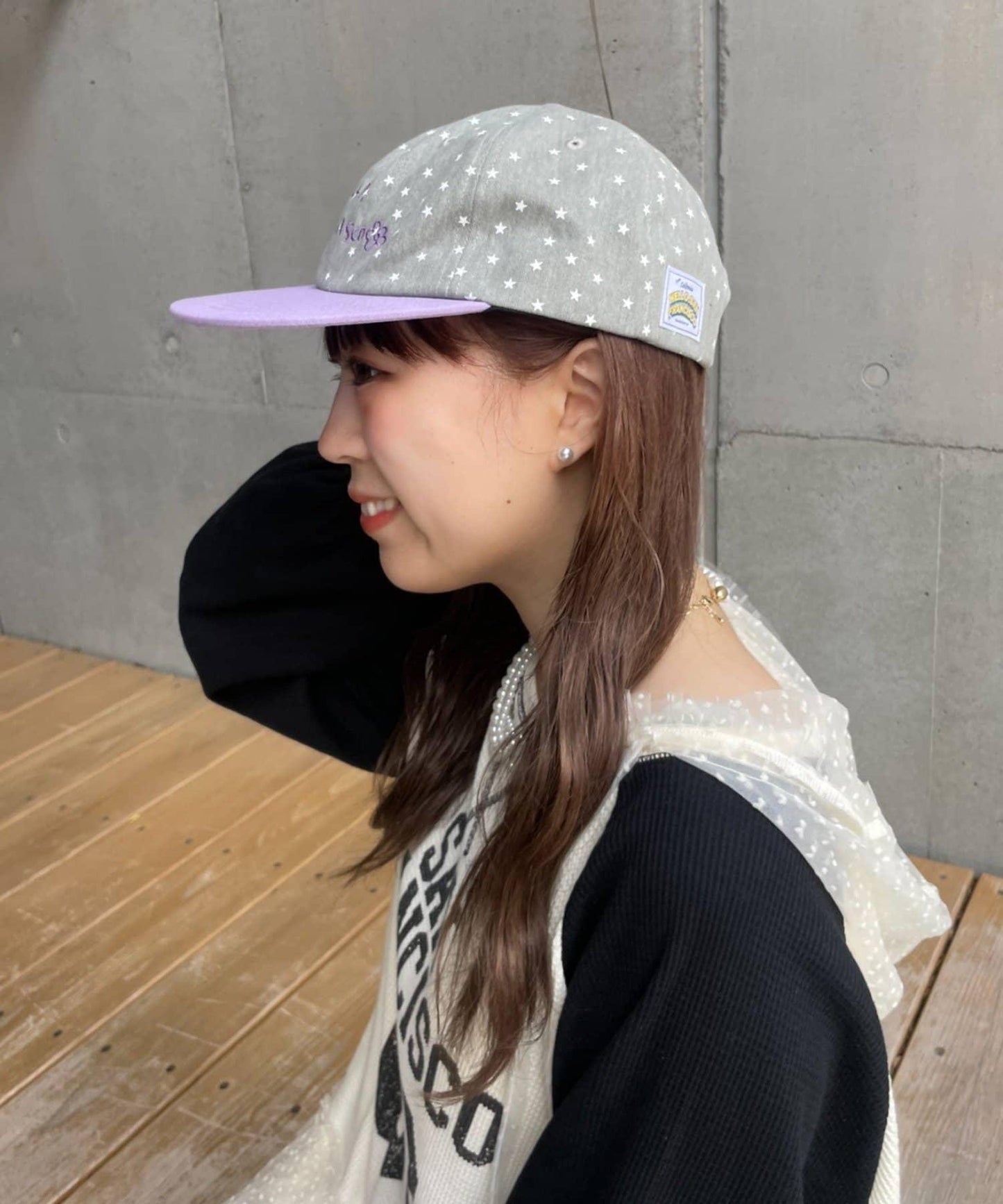 HELLO.SANFRANCISCO 星星印花雙色Logo棒球帽