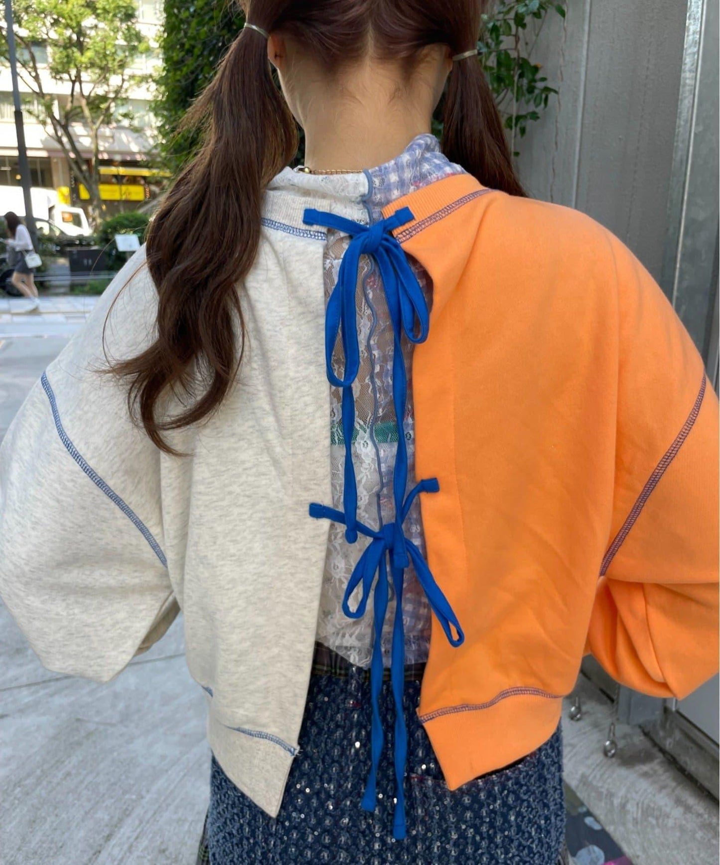 HELLO.SANFRANCISCO 2WAY撞色蝴蝶結衛衣