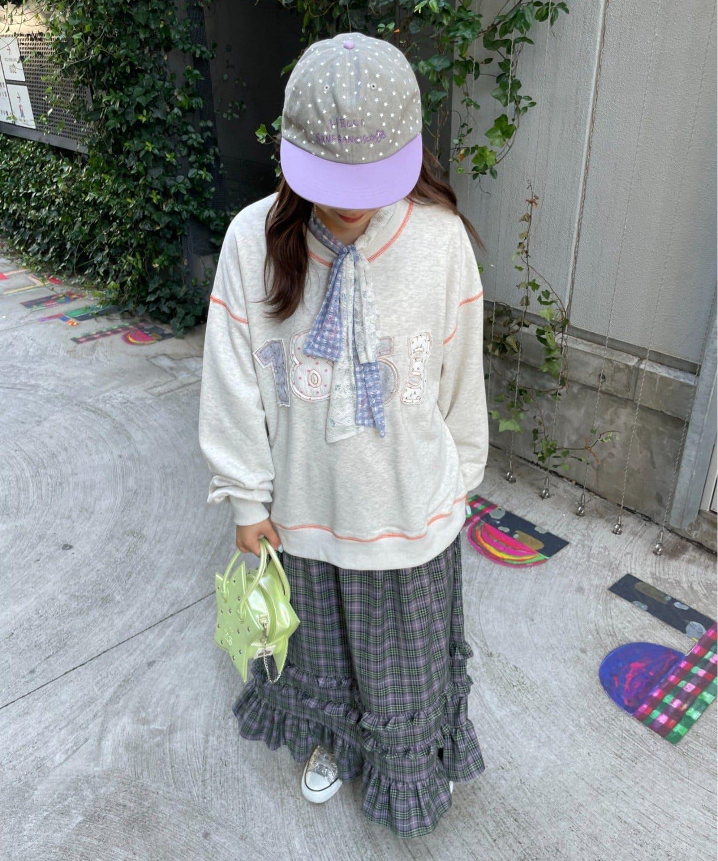 HELLO.SANFRANCISCO 徽標拼色寬鬆衛衣