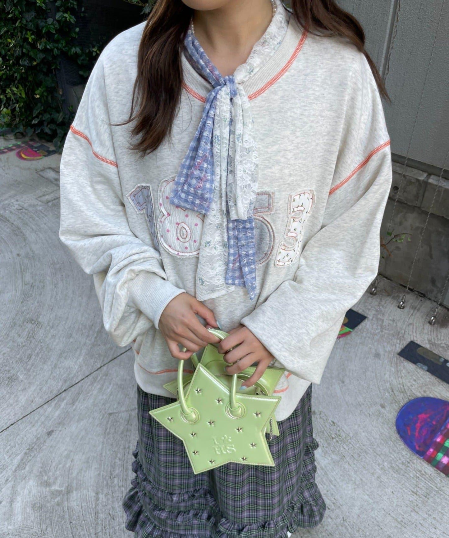 HELLO.SANFRANCISCO 徽標拼色寬鬆衛衣